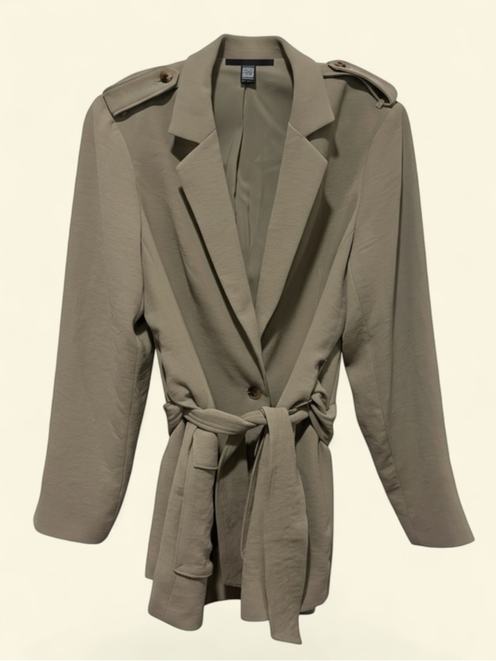 Express Women's Single-Button Blazer in Sage Green - Picture 2 of 3